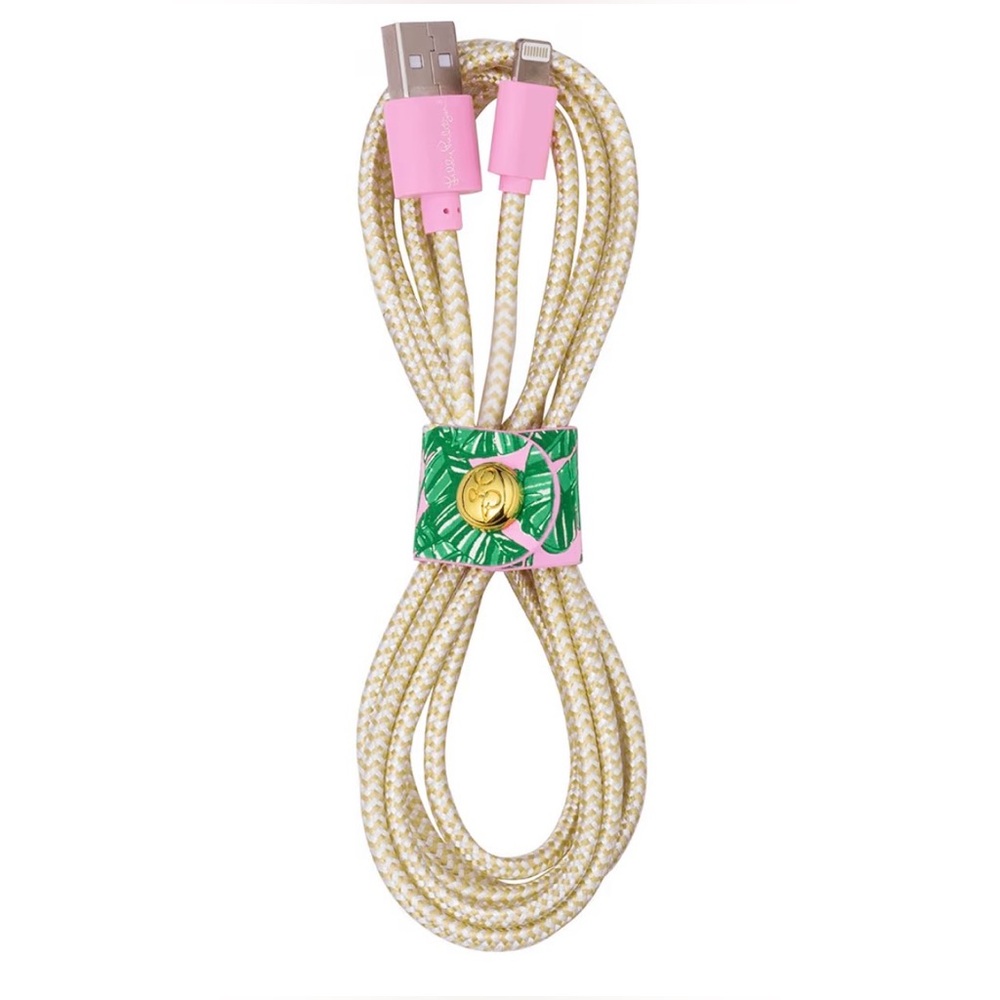 Lilly Pulitzer Charging Cord, Extra Long Phone Cable with USB, Let's Go Bananas